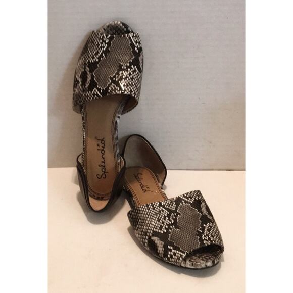 SPLENDID Snakeskin Slip On OPEN TOE Flat SANDAL - Picture 7 of 8